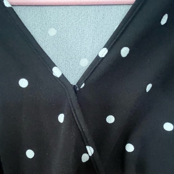 🆕 SHEIN Black Midi Dress with White Dots - Picture 4 of 7